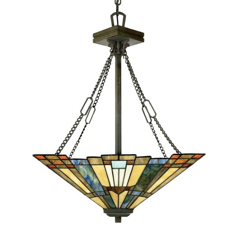 Classic Tiffany Style Chandelier 3 Lights Glass Lampshade Inglenook Promotion