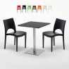 Pistachio Set Made of a 60x60cm Black Square Table and 2 Colourful Paris Chairs Discounts