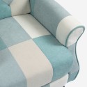Armchair patchwork relax bergère reclining footrest blue Ethron Model