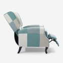 Armchair patchwork relax bergère reclining footrest blue Ethron Catalog