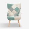 Armchair living room style patchwork scandinavian white blue Chapty Offers