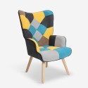 Patchwork armchair set + Scandinavian style footrest pouf Chapty Plus Choice Of