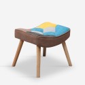 Patchwork armchair set + Scandinavian style footrest pouf Chapty Plus Model