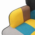 Patchwork armchair set + Scandinavian style footrest pouf Chapty Plus Characteristics