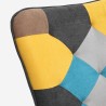 Patchwork armchair set + Scandinavian style footrest pouf Chapty Plus Cost