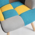 Patchwork armchair set + Scandinavian style footrest pouf Chapty Plus Buy