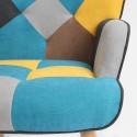 Patchwork armchair set + Scandinavian style footrest pouf Chapty Plus Cheap