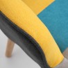 Patchwork armchair set + Scandinavian style footrest pouf Chapty Plus 