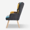 Patchwork armchair set + Scandinavian style footrest pouf Chapty Plus Measures