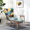 Patchwork armchair set + Scandinavian style footrest pouf Chapty Plus Sale