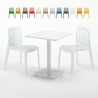 Lemon Set Made of a 60x60cm White Square Table and 2 Colourful Gruvyer Chairs Sale