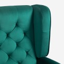 Armchair living room bergère in velvet fabric reclining Ethron Lux Measures