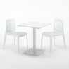 Lemon Set Made of a 60x60cm White Square Table and 2 Colourful Gruvyer Chairs 