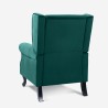 Armchair living room bergère in velvet fabric reclining Ethron Lux Characteristics