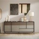 Modern living room sideboard wood 4 doors 1 drawer 206x40x86cm Adhele Offers