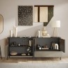 Modern living room sideboard wood 4 doors 1 drawer 206x40x86cm Adhele Measures