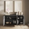 Sideboard living modern kitchen in wood 156x40x86cm 3 doors Pitea Model