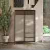 modern tall living room cabinet with 3 shelves 2 drawers 106x177cm Blaine Offers