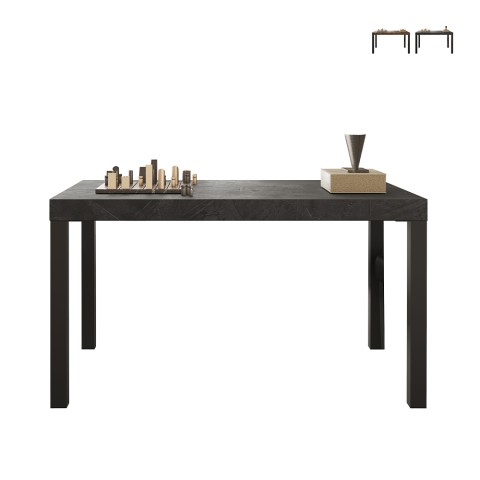 Dining Kitchen Table 140x90cm in Modern Wood Iron Legs Sartel Promotion