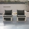 Garden modular living room 2 armchairs ottoman table Qamal Discounts
