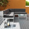 Garden lounge set outdoor corner sofa + glass coffee table Jamila Offers