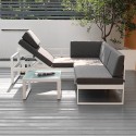 Garden lounge set outdoor corner sofa + glass coffee table Jamila Bulk Discounts