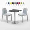 Pistachio Set Made of a 60x60cm Black Square Table and 2 Colourful Ice Chairs Sale