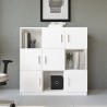 Kaspar Multi-Purpose Office Cabinet with 6 Doors, White, 120x38x122cm Offers