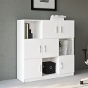 Kaspar Multi-Purpose Office Cabinet with 6 Doors, White, 120x38x122cm Promotion