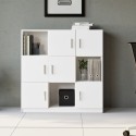 Kaspar Multi-Purpose Office Cabinet with 6 Doors, White, 120x38x122cm Sale