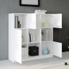 Kaspar Multi-Purpose Office Cabinet with 6 Doors, White, 120x38x122cm Discounts