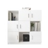 Kaspar Multi-Purpose Office Cabinet with 6 Doors, White, 120x38x122cm On Sale