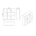 Kaspar Multi-Purpose Office Cabinet with 6 Doors, White, 120x38x122cm Catalog
