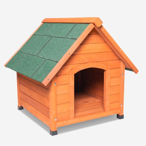 Dog kennel outdoor medium large size in wood 96x112x102 Laika Promotion