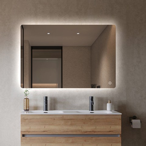 Illuminated bathroom mirror with LED lights rectangular 70x90cm Strokkur L Promotion