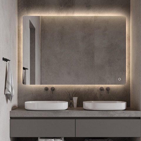 Modern backlit LED bathroom mirror 75x100cm Strokkur XL Promotion