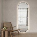 Reyk Framed Oval Wall Mirror with Backlight for Living Room, 65x170cm Promotion