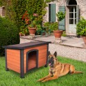 Outdoor Wooden Dog House 127x95x95 for Giant Breeds Nebbia On Sale