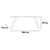 Modern Design Dining Table for Kitchen 180x90cm with Iron Legs Eagan Model
