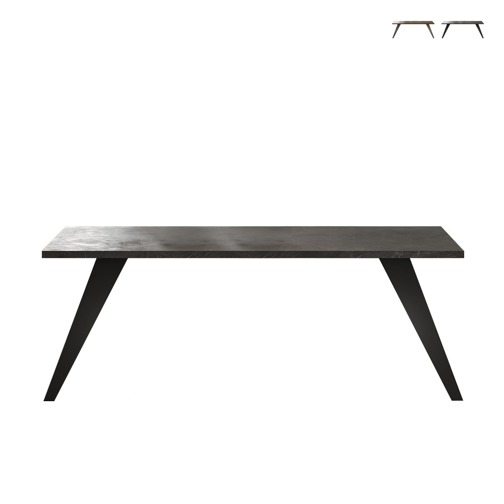 Modern Wooden Dining Table 210x90cm with Iron Legs Anuk