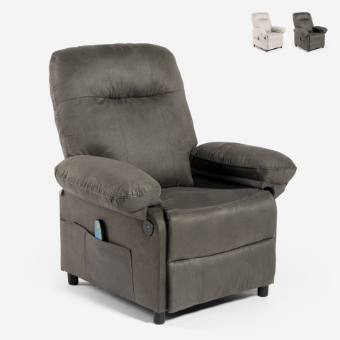 Comfy reclining massage USB armchair with footrest Noemi Promotion