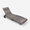 Sunbed lounger reclining garden in rattan with wheels Hooma Discounts