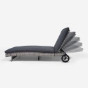 Sunbed lounger reclining garden in rattan with wheels Hooma Catalog