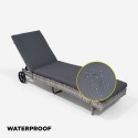Sunbed lounger reclining garden in rattan with wheels Hooma Choice Of