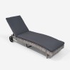 Sunbed lounger reclining garden in rattan with wheels Hooma Characteristics