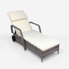 Garden pool sun lounger in rattan with wheels and armrests Kanani Bulk Discounts