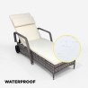 Garden pool sun lounger in rattan with wheels and armrests Kanani Catalog