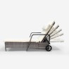 Garden pool sun lounger in rattan with wheels and armrests Kanani Characteristics
