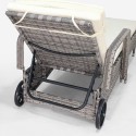 Garden pool sun lounger in rattan with wheels and armrests Kanani Price