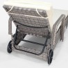 Garden pool sun lounger in rattan with wheels and armrests Kanani Price